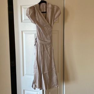 Light pink Cotten wrap dress, ties on the side